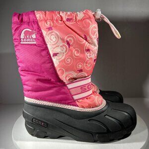 Sorel Cub Rain Duck Boots Womens Size 5 Pink Girls Snow Winter Waterproof Lined
